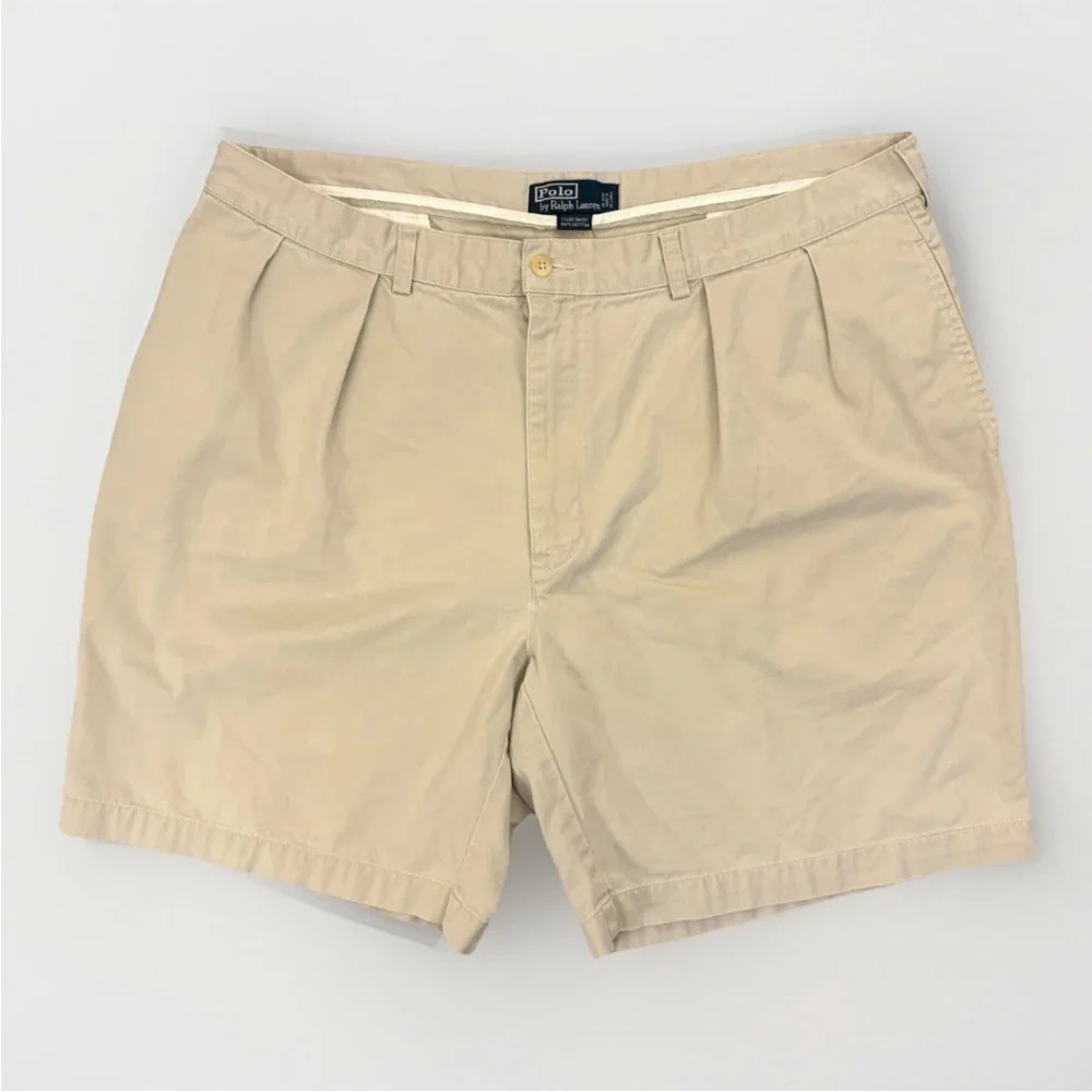 Polo Ralph Lauren Men's Pleated Tyler Shorts Size 42 Beige Chino 8